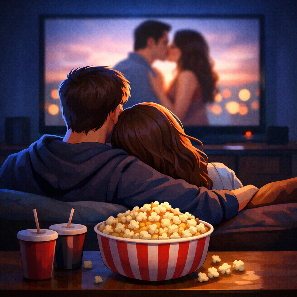 Couple enjoying a cozy movie night together – couples movie night guide